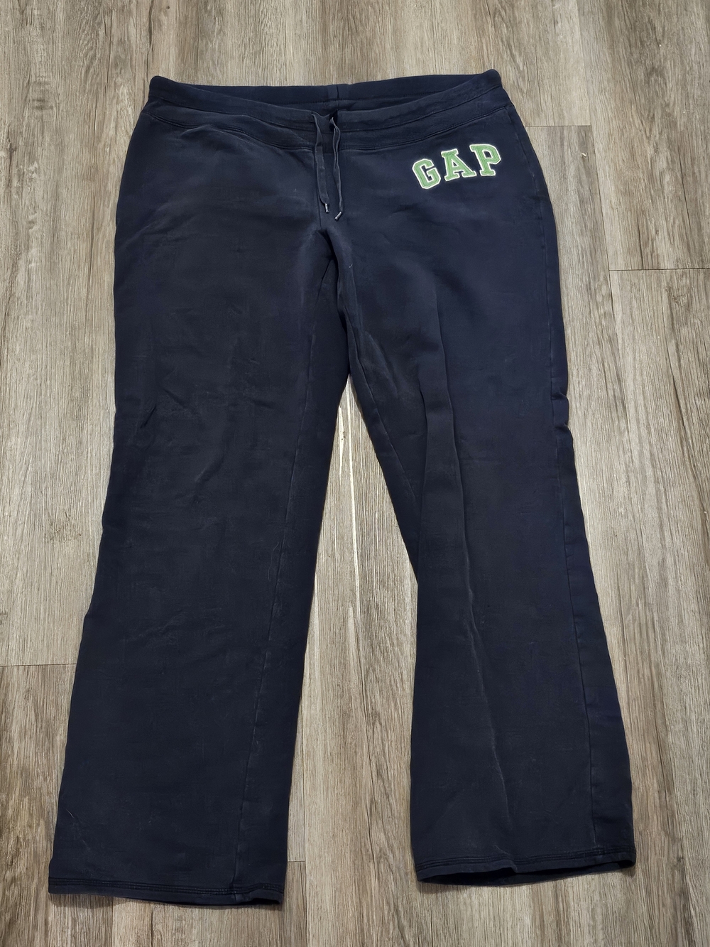 GAP Navy Track Pants with Green Logo